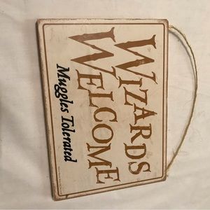 Wizard welcome Harry Potter sign